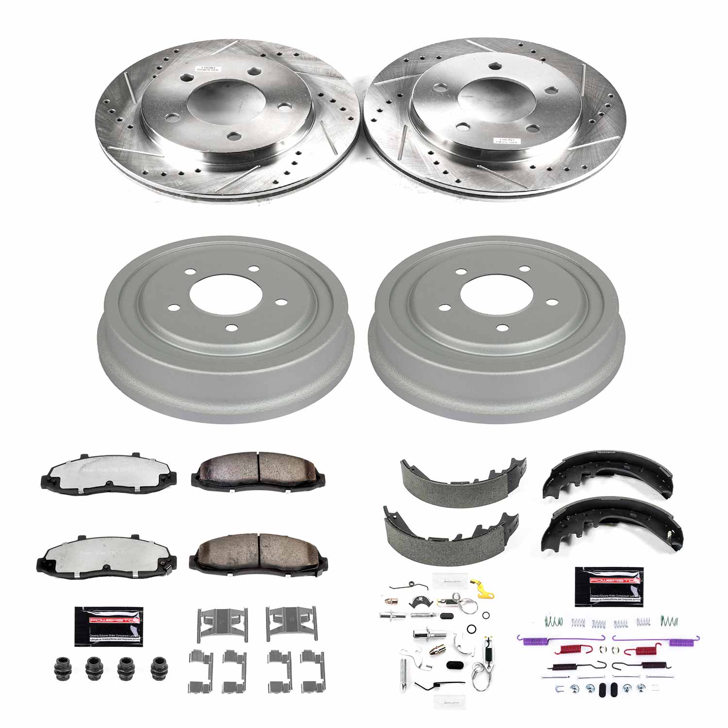 Disc Brake Pad and Rotor / Drum Brake Shoe and Drum Kit fits 97-02 Ford F-150