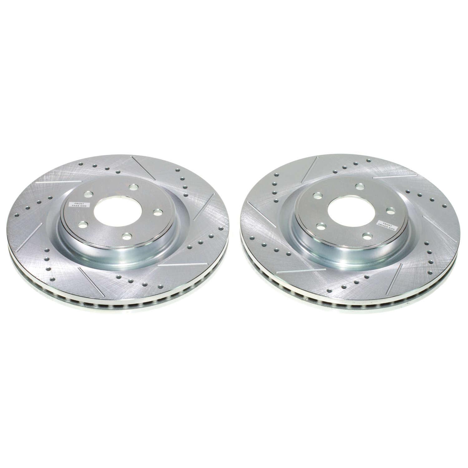 Disc Brake Rotor Set-Front Drilled, Slotted and Zinc Plated Brake Rotor Pair