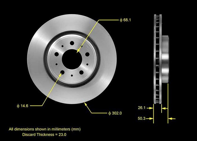 BENDIX PREMIUM DRUM AND ROTOR Disc Brake Rotor P/N:PRT5481