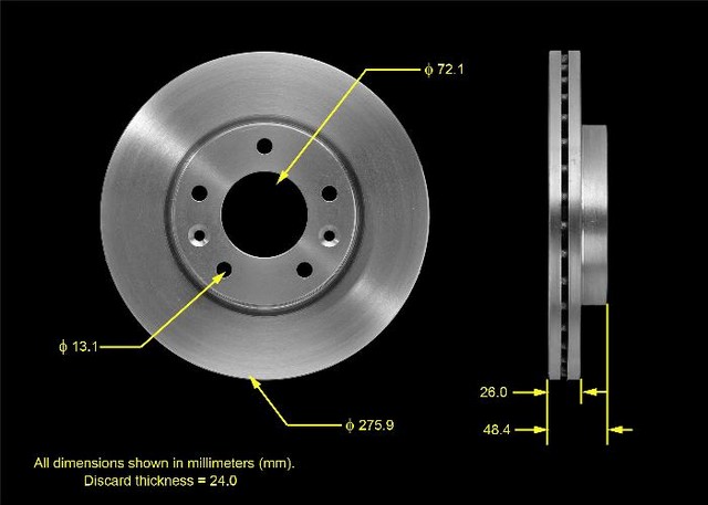 BENDIX PREMIUM DRUM AND ROTOR Disc Brake Rotor P/N:PRT5524