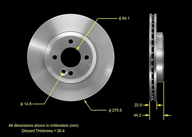 BENDIX PREMIUM DRUM AND ROTOR Disc Brake Rotor P/N:PRT5445