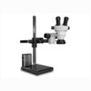 Scienscope ELZ-PK5-R2E  |  ELZ Stereo Zoom Binocular, Eye Guards, Gliding Arm Boom Stand, 0.5X Aux Lens, and8 Point LED Ring Light