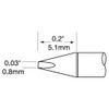 Metcal UFTC-7CH08 | Ultrafine Solder Tip, Chisel 0.8mm x 5mm for MX Irons and MX-H2-UF Handpiece, 700 Series