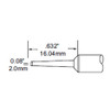 Metcal SCP-CHL20 | MFR Soldering Tip, Chisel, Long, 1.57mm (0.062") for  MFR-H1-SC2 Handpiece, Heavy Thermal Loads