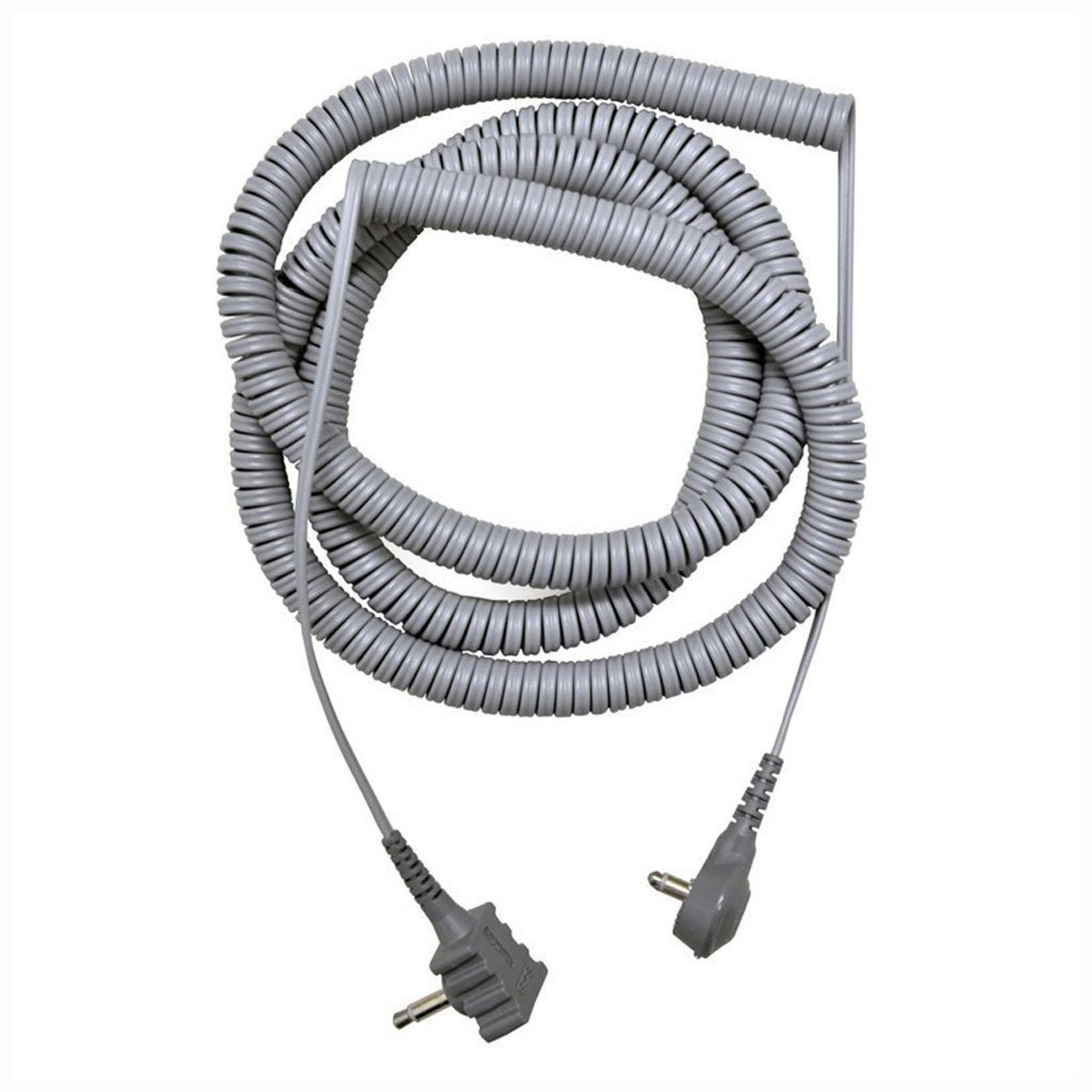 SCS 2371R  |  Dual Conductor Ground Coiled Cord, 20 ft, Right Angle Mono Plug - 10/PK