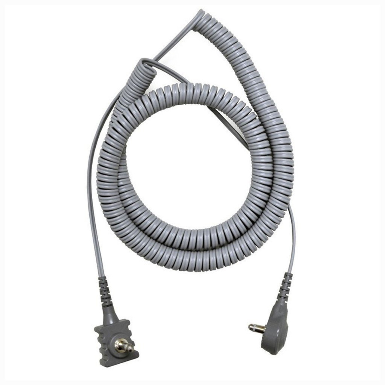 SCS 2370R  |  Dual Conductor Ground Coiled Cord, 10 ft, Right Angle Mono Plug - 10/PK