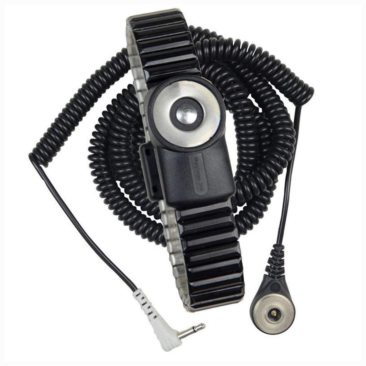 SCS 2233 |  MagSnap 360 Magnetic Metal ESD Wrist Strap, Dual Wire, 12' Cord, Large