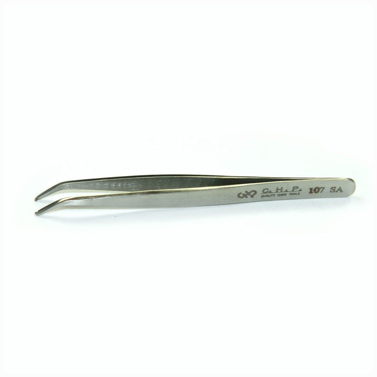 Hakko 107-SA  |  CHP Tweezers for SMD, Tip Shape: Flat Tip Angled to 45°, Size (mm): 1.5, Length ("): 4.75