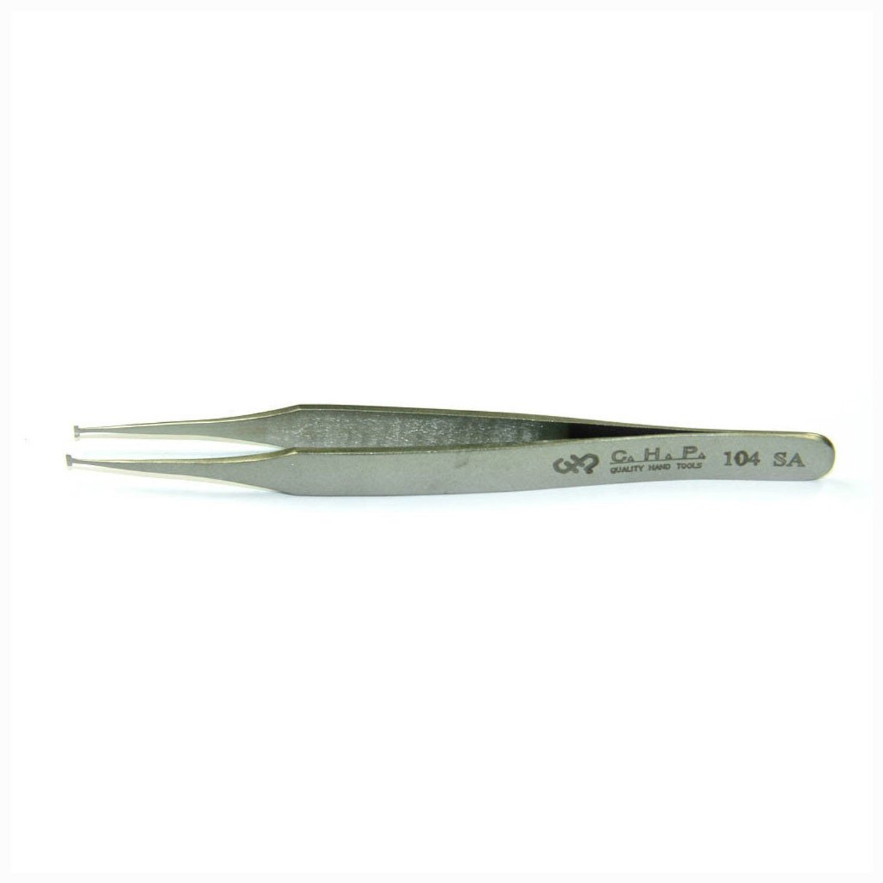 Hakko 104-SA  |  CHP Tweezers for SMD, Tip Shape: Flat Tip, Size (mm): 2.5, Length ("): 4.75
