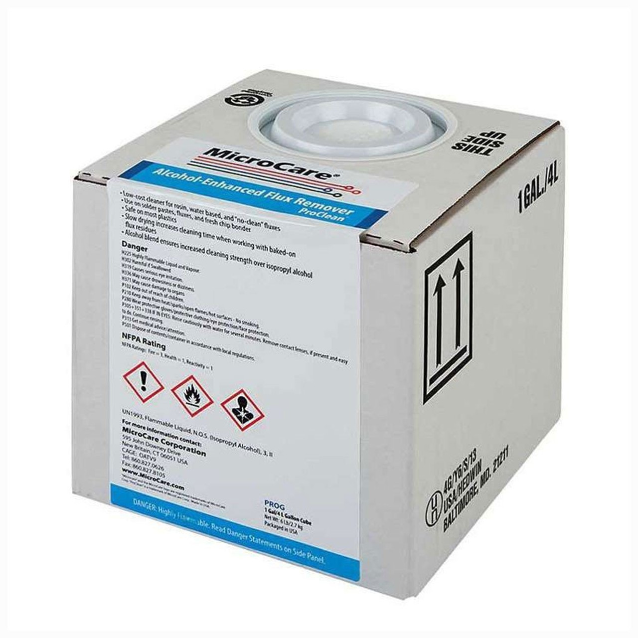 MicroCare MCC-PROG  |  Alcohol-Enhanced Flux Remover- ProClean - 1-Gallon Mini-Cube