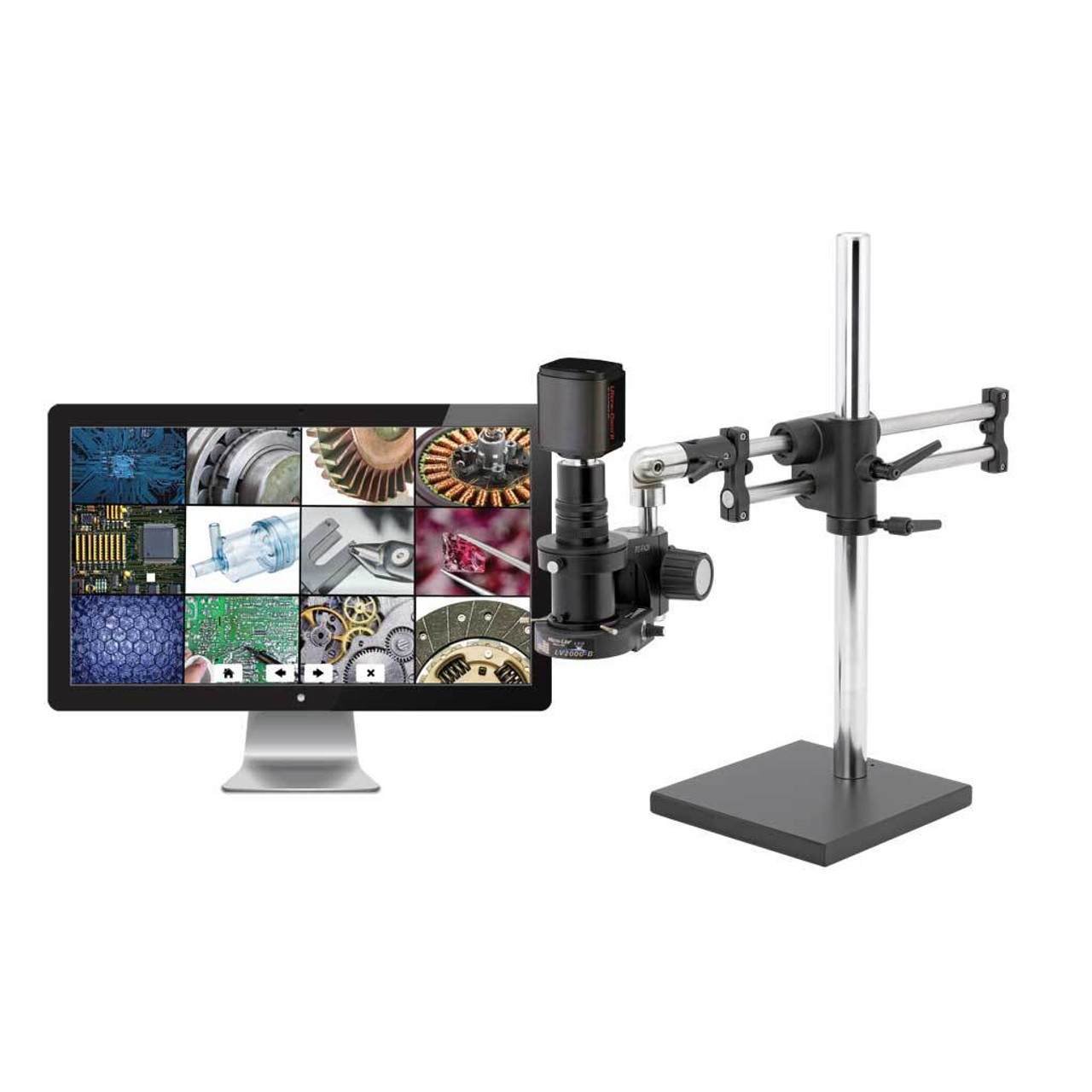 OC White TKMACZ-LV2  |  MacroZoom High Def Video Inspection System - Black - ESD-Safe - Ball Bearing Base - 100-240V - 8W - LED