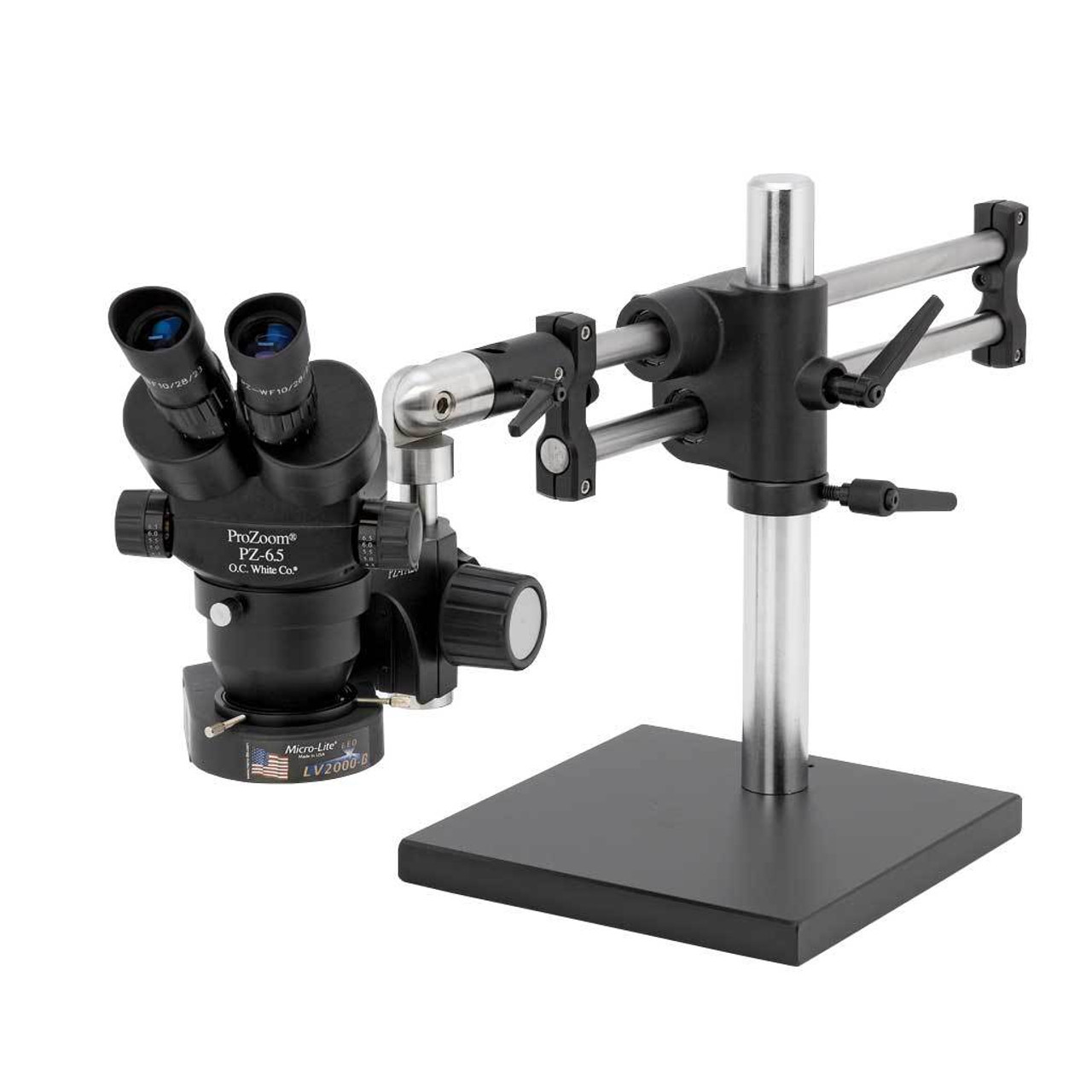 OC White TKPZ  |  ProZoom 6.5 Stereo-Zoom Microscope - Black - ESD-Safe - Ball Bearing Base - 100-240V