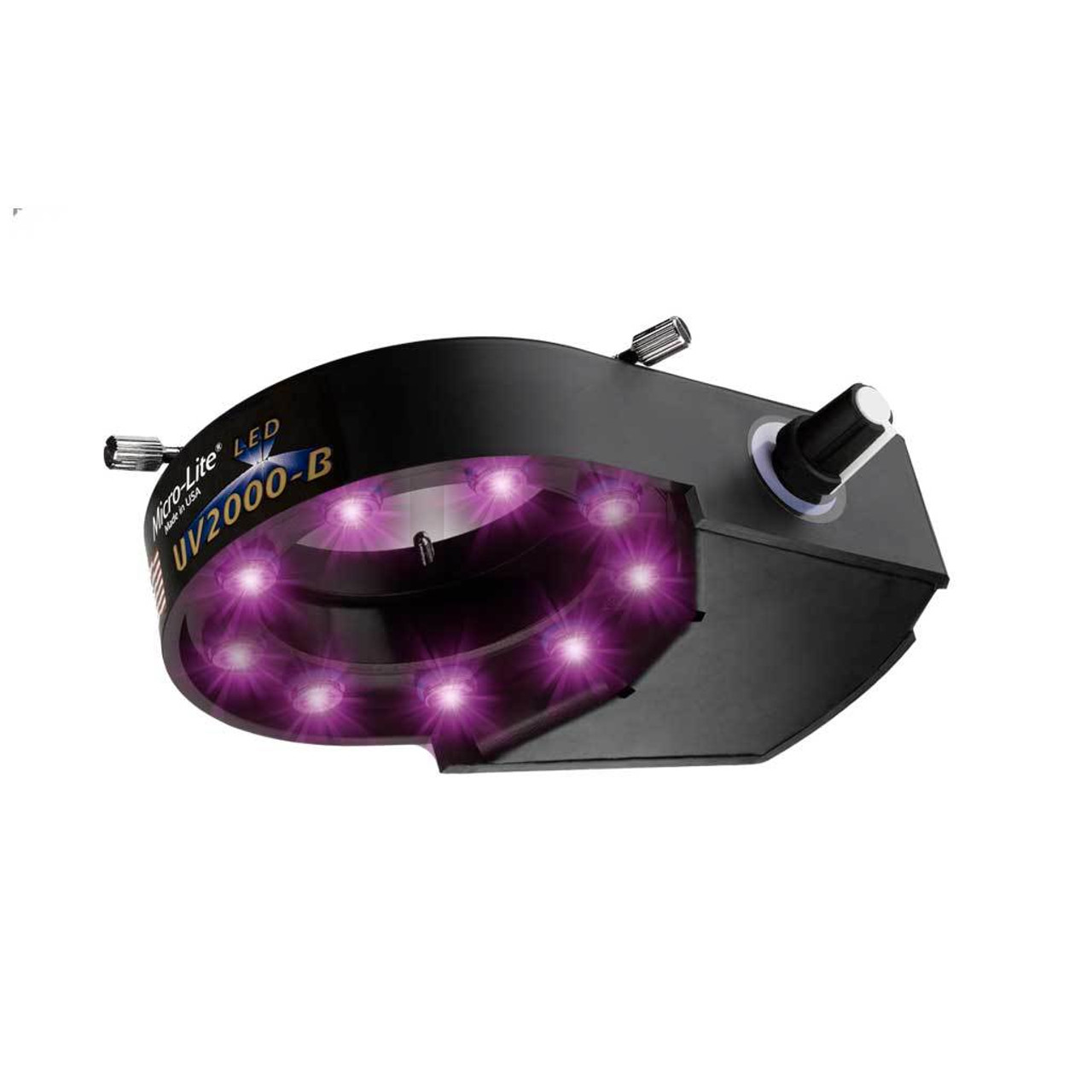 OC White UV2000-B  |  Micro-Lite UV LED Ring Illuminator - Black - ESD-Safe - 100-240V - 8W - LED