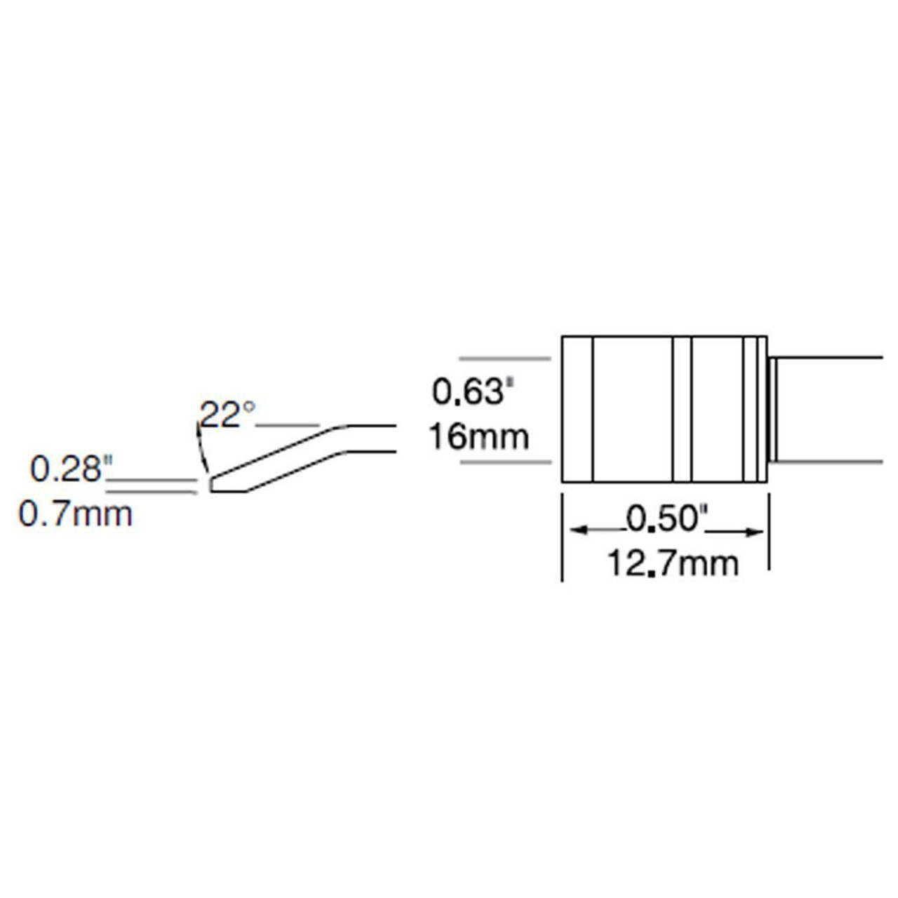 Metcal PTTC-805 | Solder Tweezer Tip, Blade, 15.75mm (0.62") for MX Irons & MX-PTZ Tweezer Handpiece, 800 Series, 2/Pk