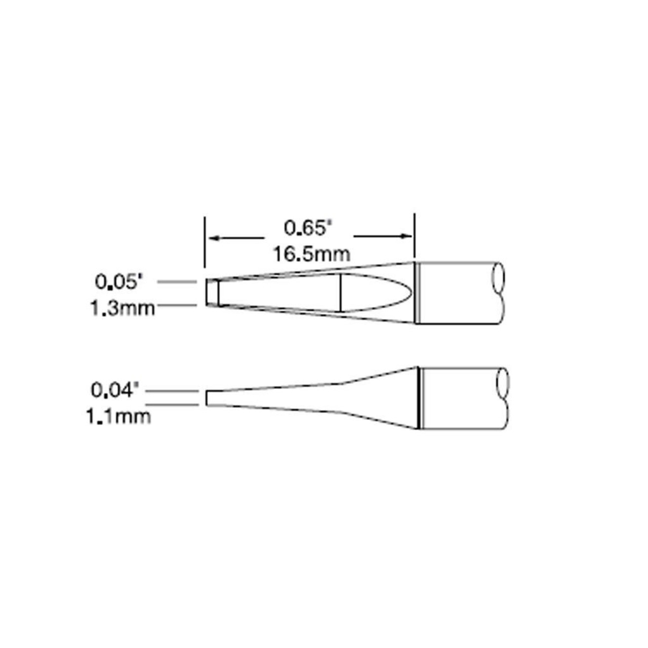 Metcal PTTC-702 | Solder Tweezer Tip, Blade, 1.27mm (0.05") for MX Irons & MX-PTZ Handpiece, 700 Series, 2/Pk