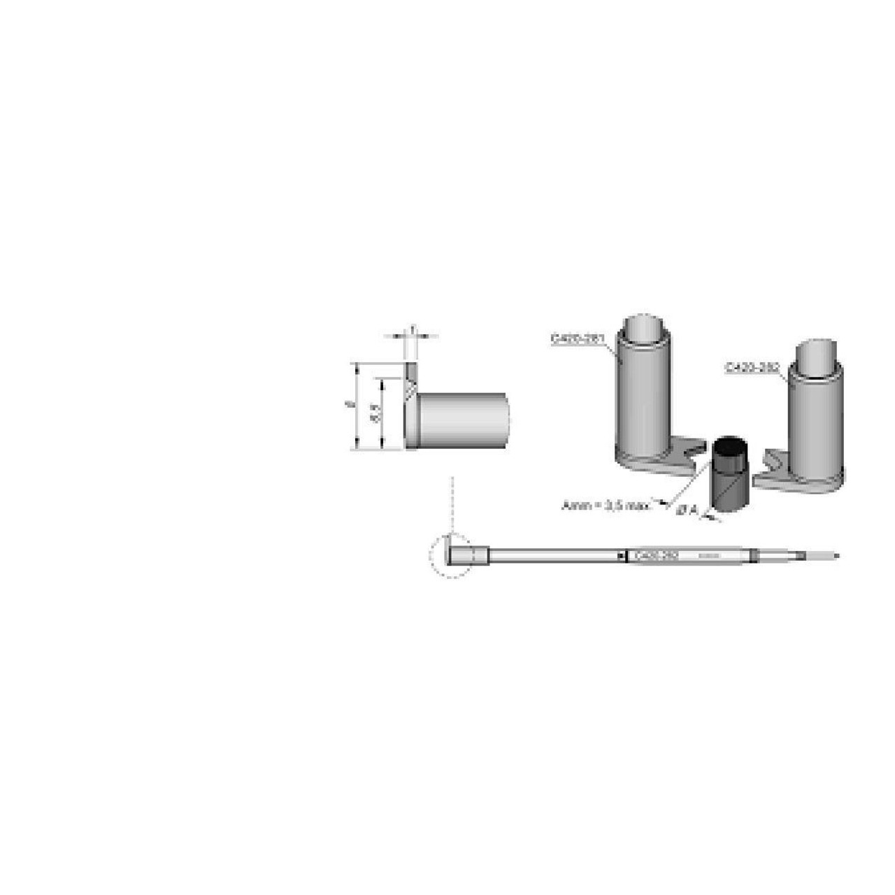 JBC C420282  |  Cable Stripper Soldering Tip Cartridge - 3.5 mm Max