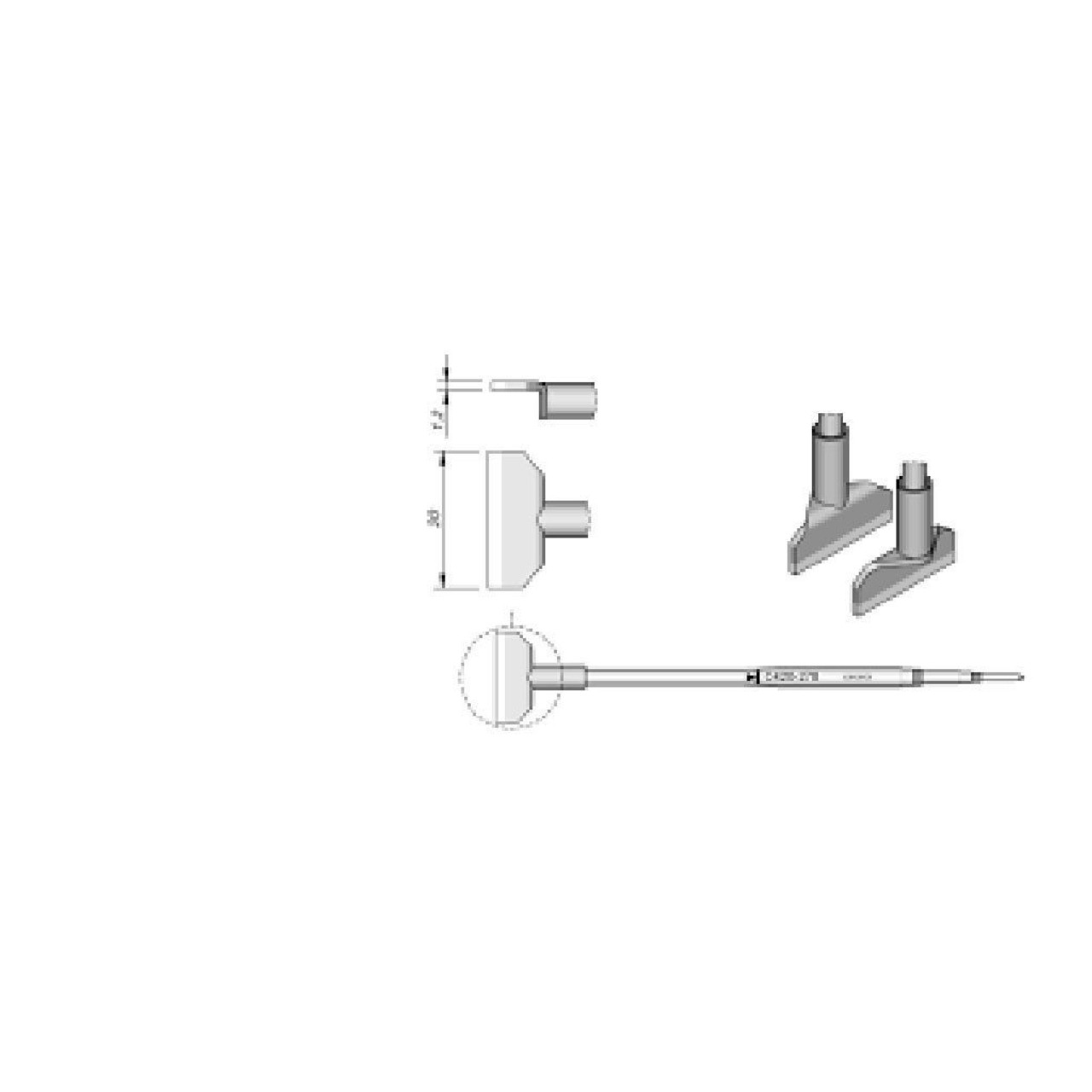 JBC C420278  |  C420 Spade Soldering Tip Cartridge - 20 mm