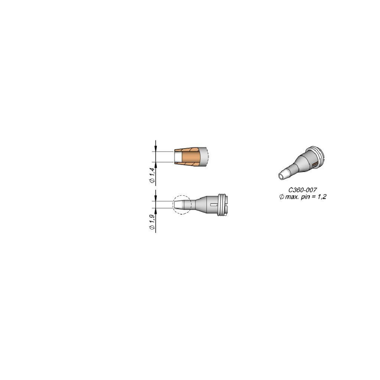 JBC C360007  |  Desoldering Tip for DS360 Iron