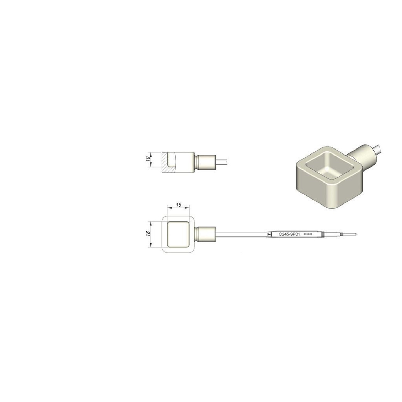 JBC C245-SP01  |  Cartridge Ti Pot 15x18 mm.