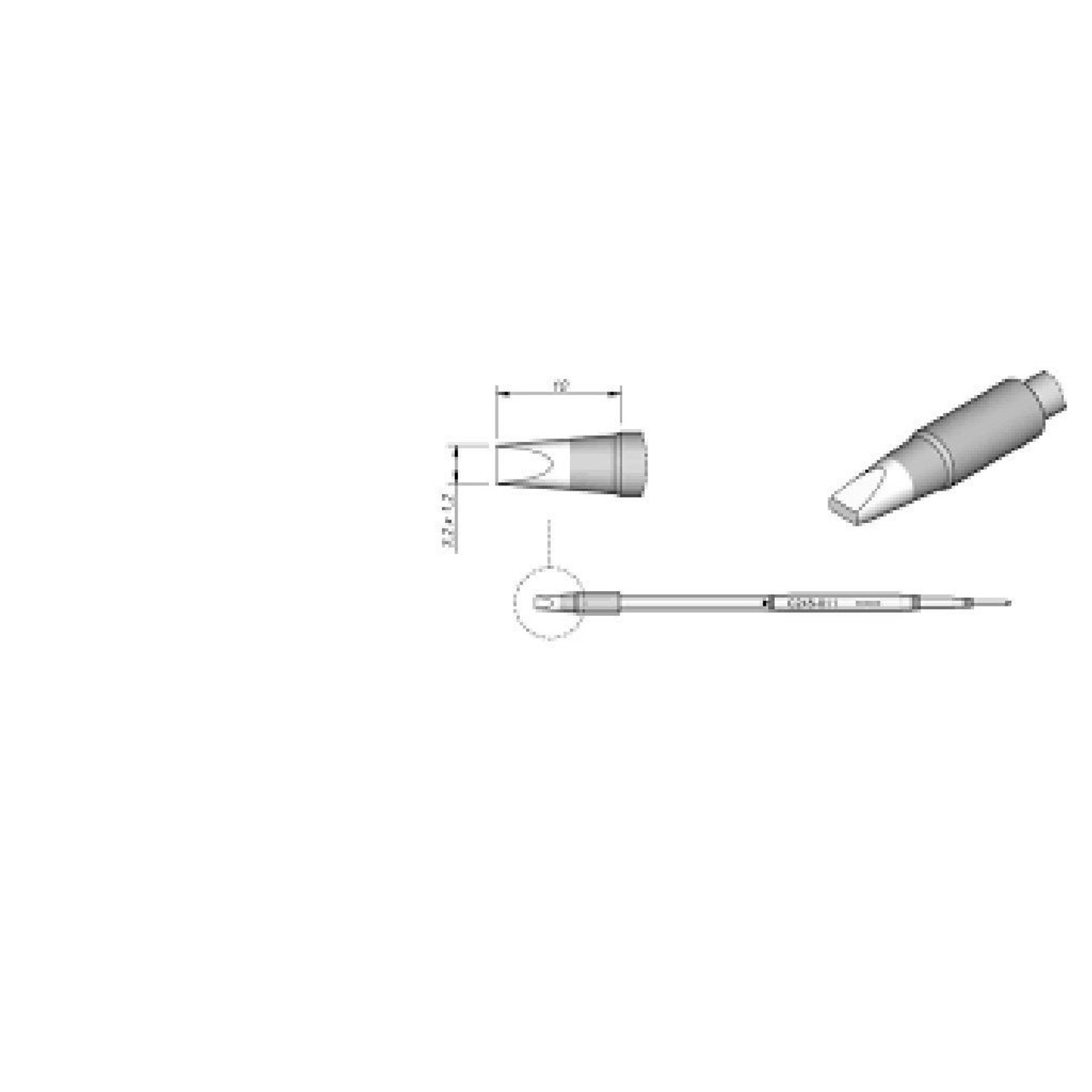 JBC C245811  |  Soldering Tip Cartridge - 3.2 mm Chisel Long