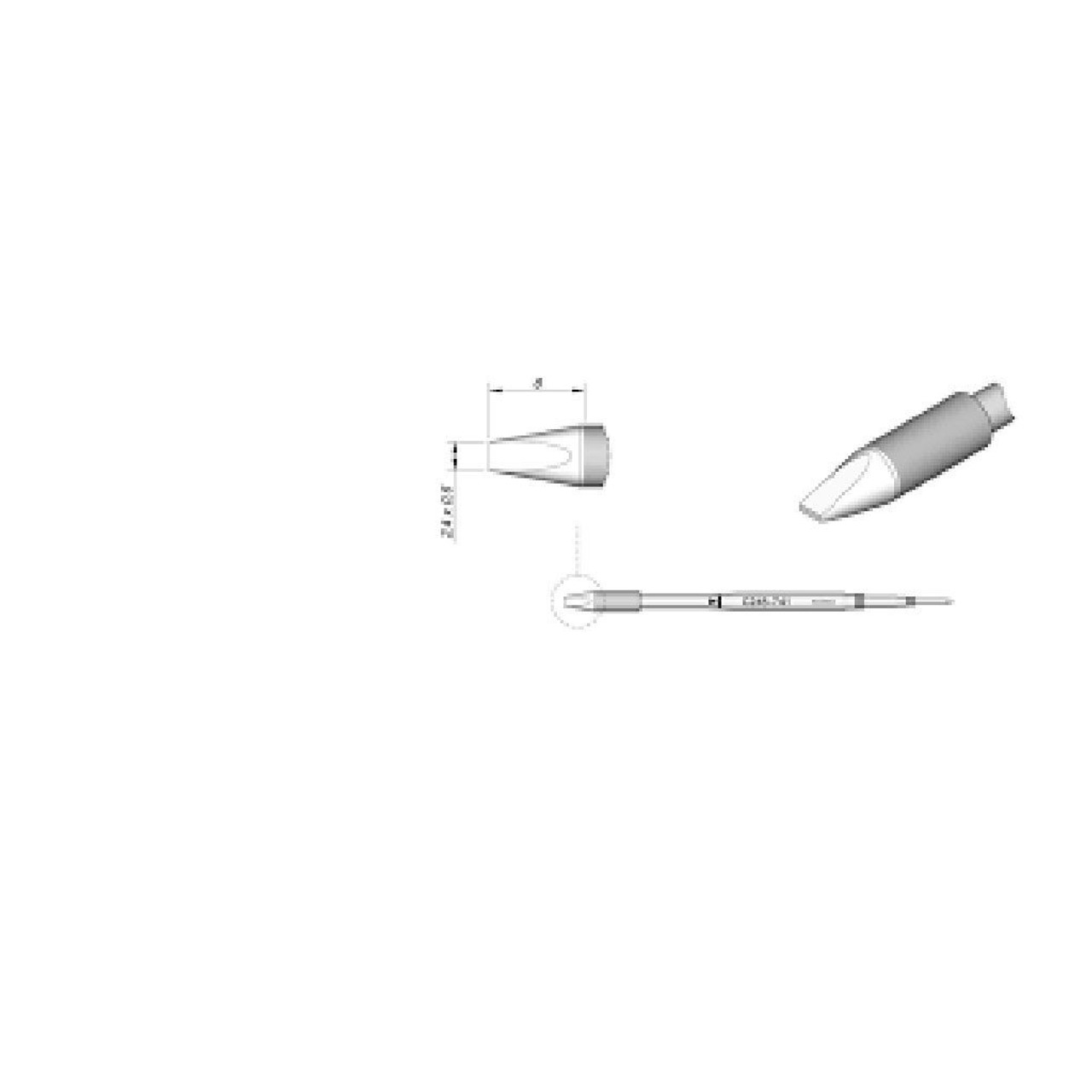 JBC C245741  |  High Thermal Soldering Tip Cartridge - 2.4 mm Chisel