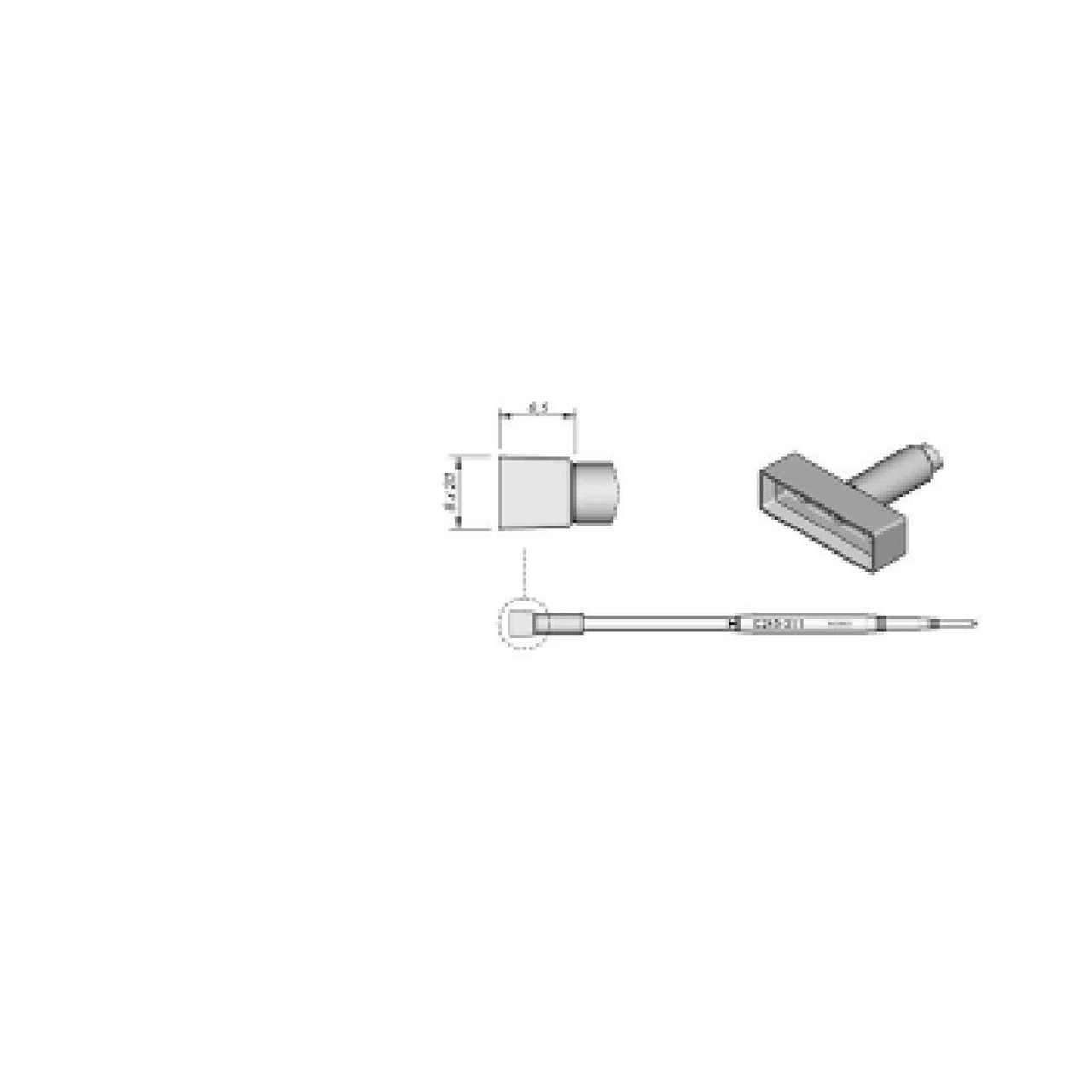 JBC C245311  |  Chrome Soldering Tip Cartridge T245 Iron - 20 mm