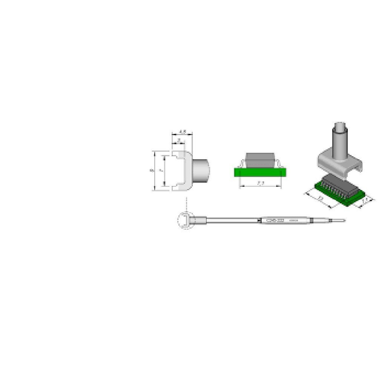 JBC C245222  |  Dual InLine Soldering Tip Cartridge T245 Iron - 7.1 mm