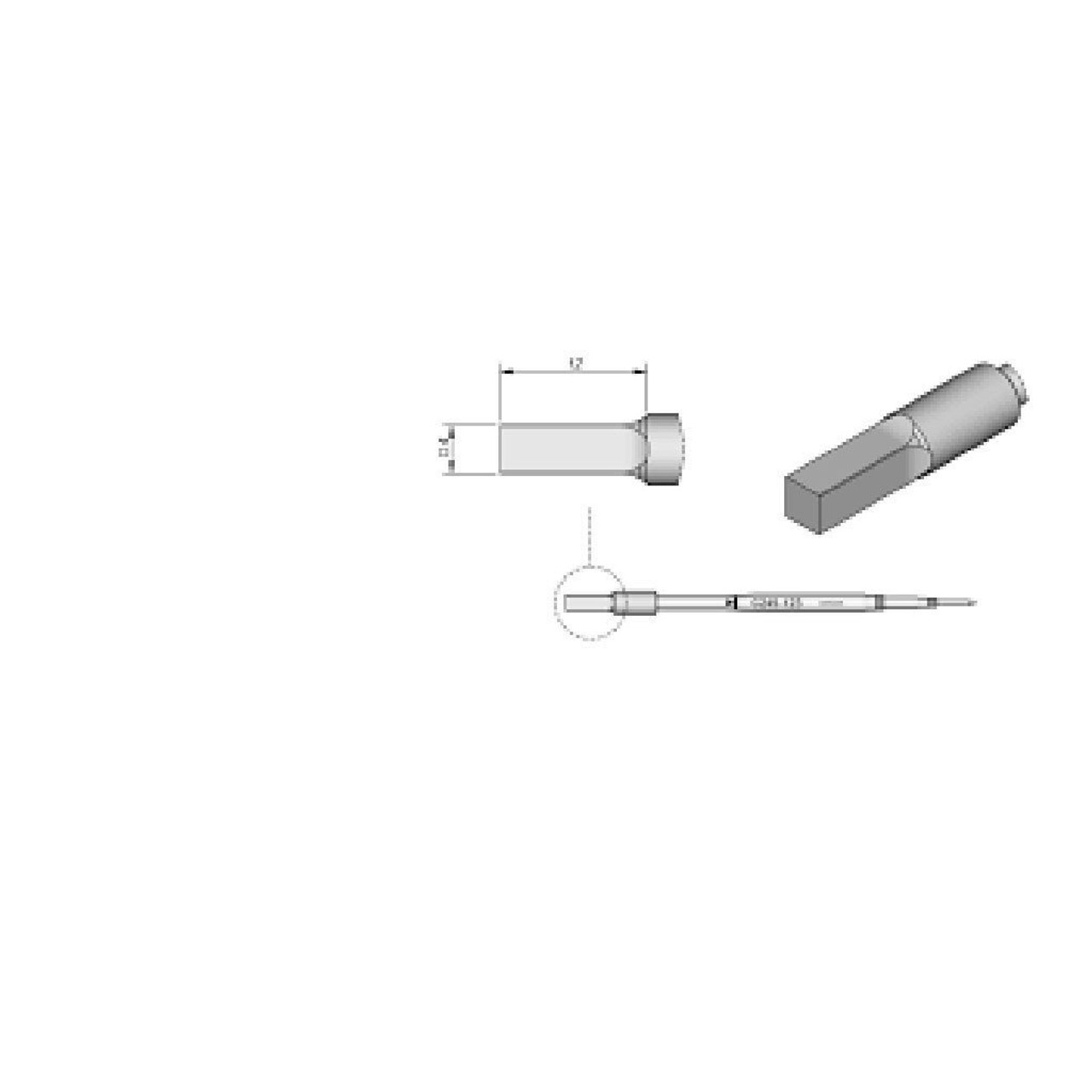 JBC C245123  |  Chrome Soldering Tip Cartridge T245 Iron - 4 mm