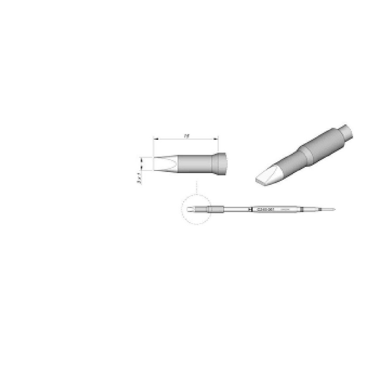 JBC C245061  |  Soldering Tip Cartridge - 3 x 1 mm Chisel
