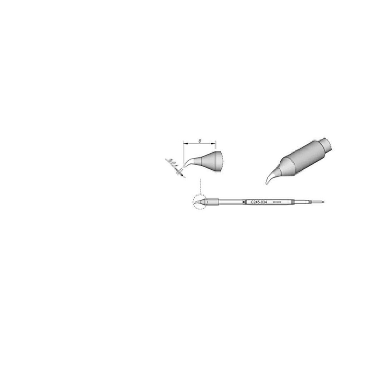 JBC C245034  |  Soldering Tip Cartridge - .4 mm Conical Bent S1