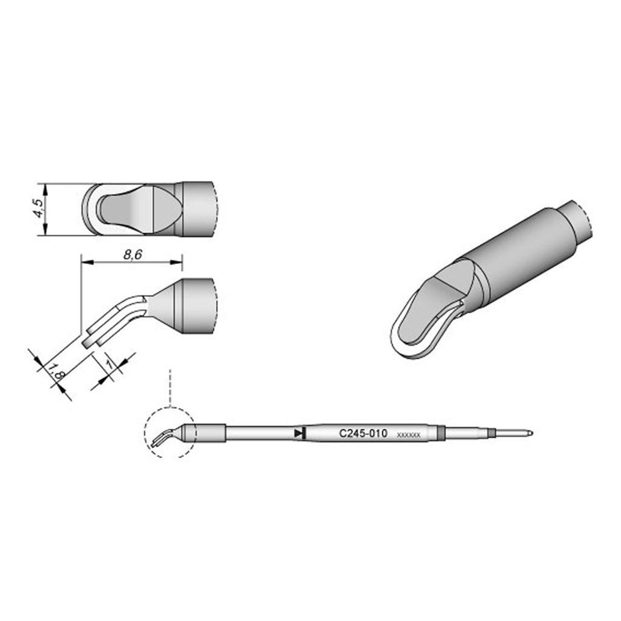 JBC C245010  |  Minispoon Tip T245 Iron - 4.5 mm
