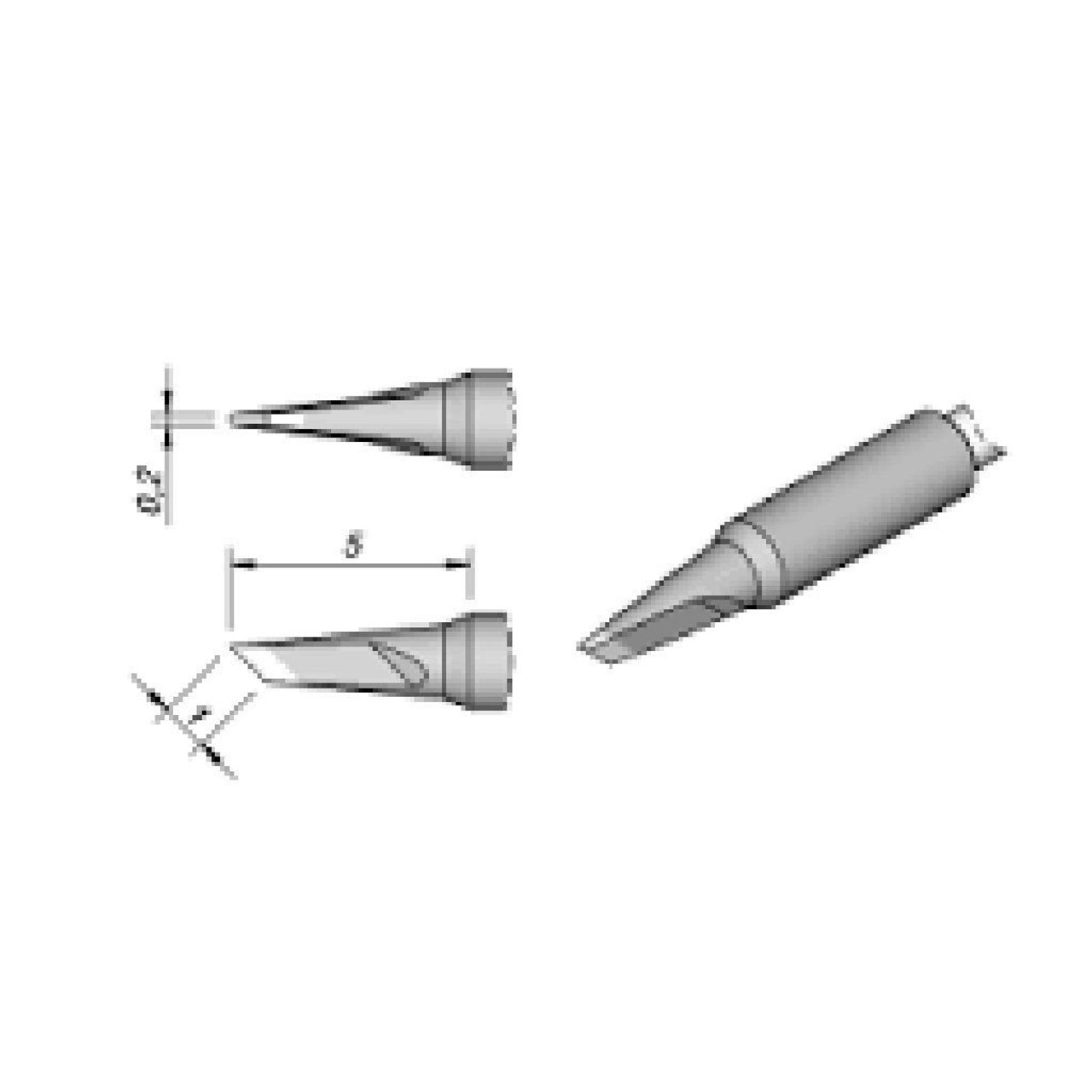 JBC C105120  |  Soldering Tip Cartridge NANO - 1 x 0.2 mm Knife