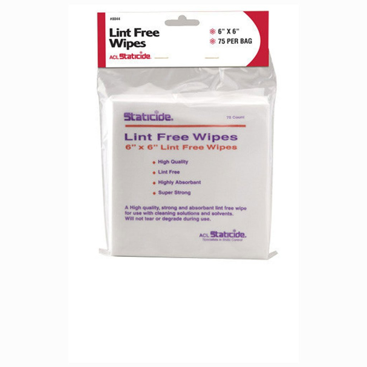 ACL Staticide 8044 Lint Free Wipes 6 in x 6 in