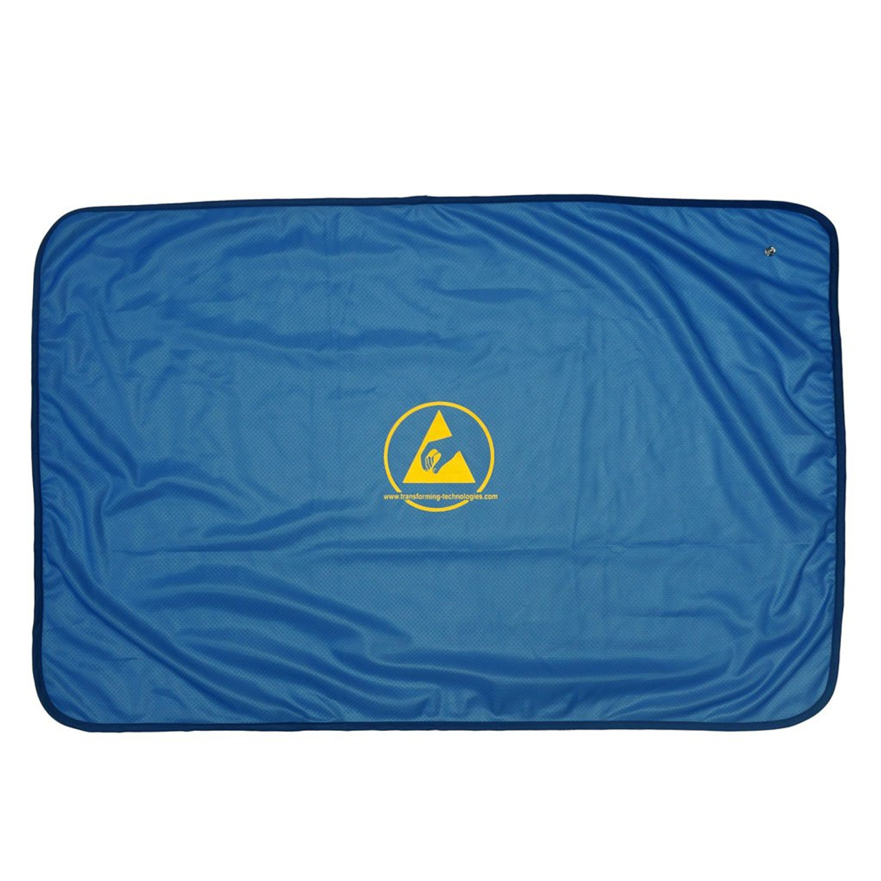 Transforming Technologies WC2436B  |  ESD Safe Workstation Cover, Blue, ESD Logo, 24" x 36"