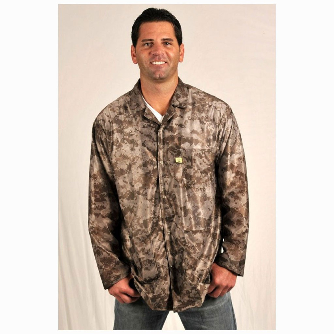 Tech Wear LOJ-D3-L  |  Lapel Collar, OFX-100 Fabric, Hip-Length Jacket, Digi-Camo, 3 Pockets, L