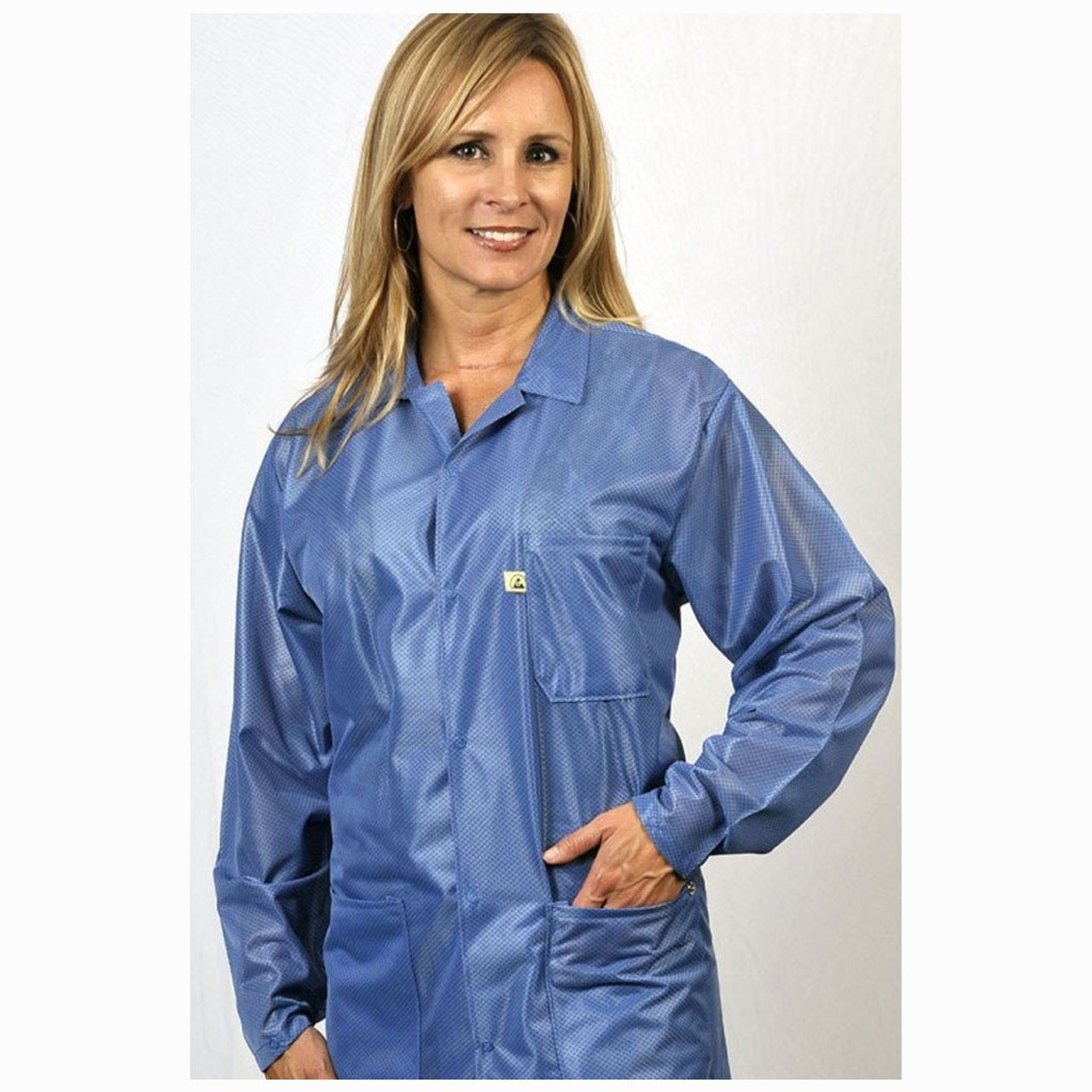 Tech Wear LOJ-23-M  |  Lapel Collar, OFX-100 Fabric, Hip-Length Jacket, Blue, 3 Pockets, M