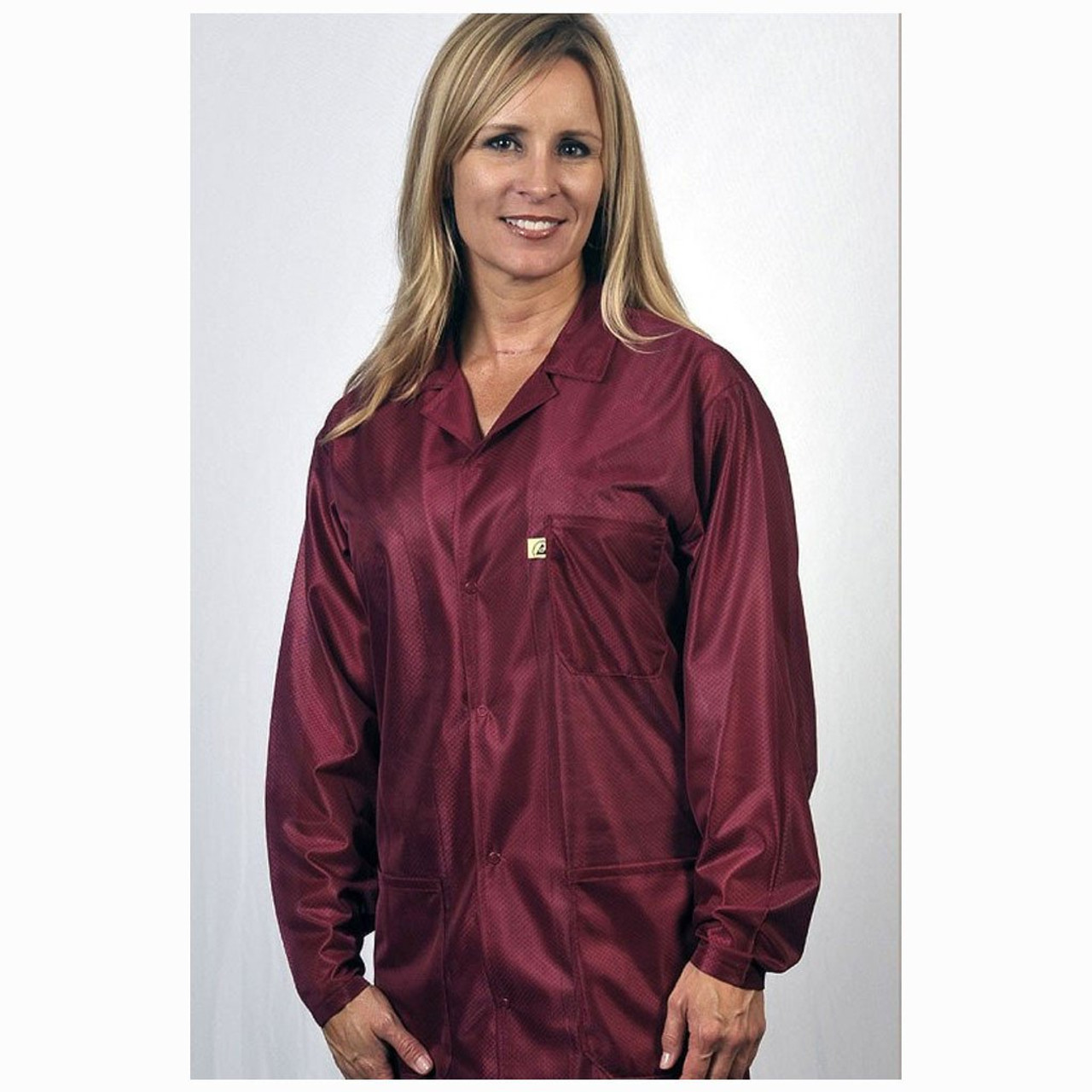 Tech Wear LOC-33-M  |  Lapel Collar, OFX-100 Fabric, Knee-Length Coat, Red, 3 Pockets, M