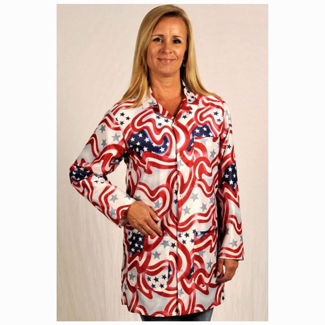 Tech Wear LEQ-F3-S  |  Lapel Collar, ECX-500 Fabric, 3-Quarter Length, US Flag, 3 Pockets, S