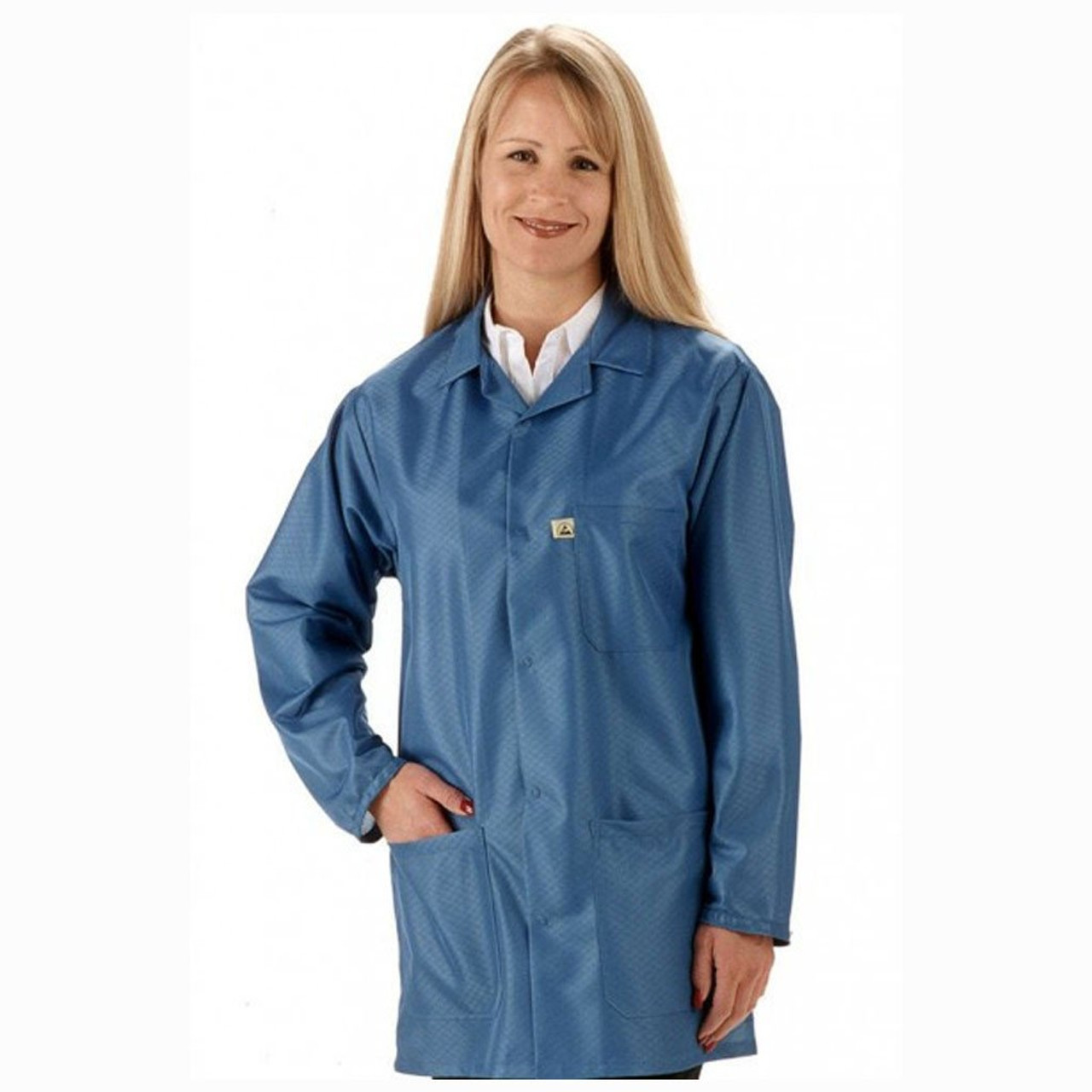 Tech Wear LEQ-43-2XL  |  Lapel Collar, ECX-500 Fabric, 3-Quarter Length, Blue, 3 Pockets, 2XL