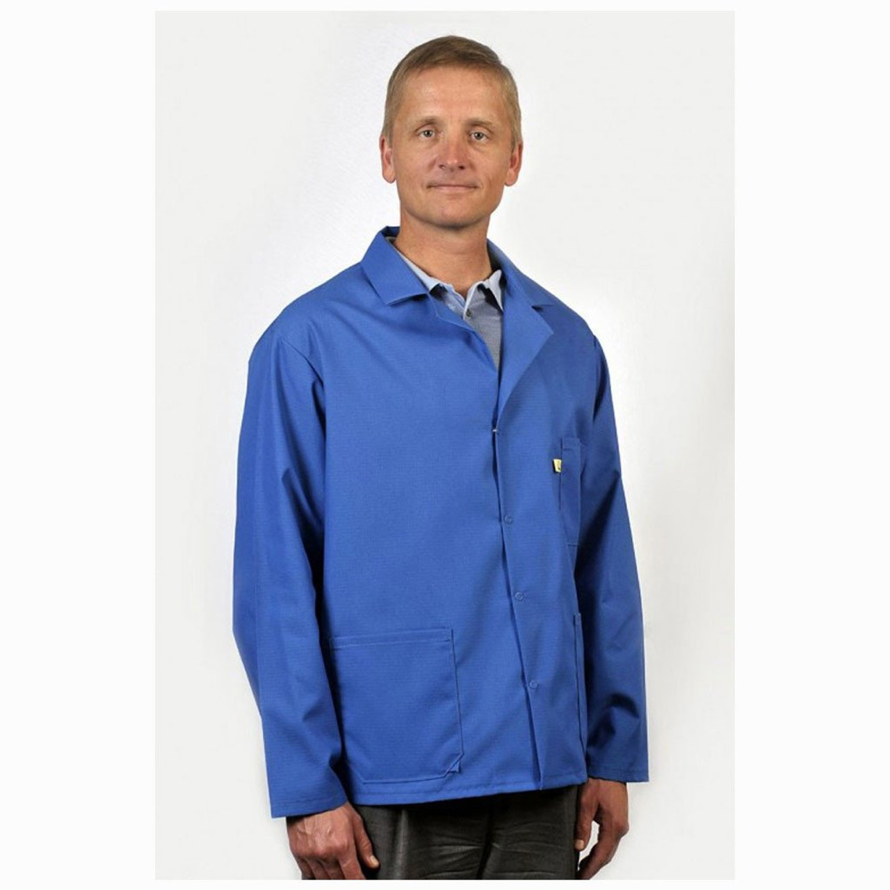 Tech Wear 361ACS-4XL  |  Lapel Collar, Nylostat Fabric, Hip-Length Jacket, Blue, 3 Pockets, 4XL Tech Wear 361ACS-4XL  |  Lapel Collar, Nylostat Fabric, Hip-Length Jacket, Blue, 3 Pockets, 4XL