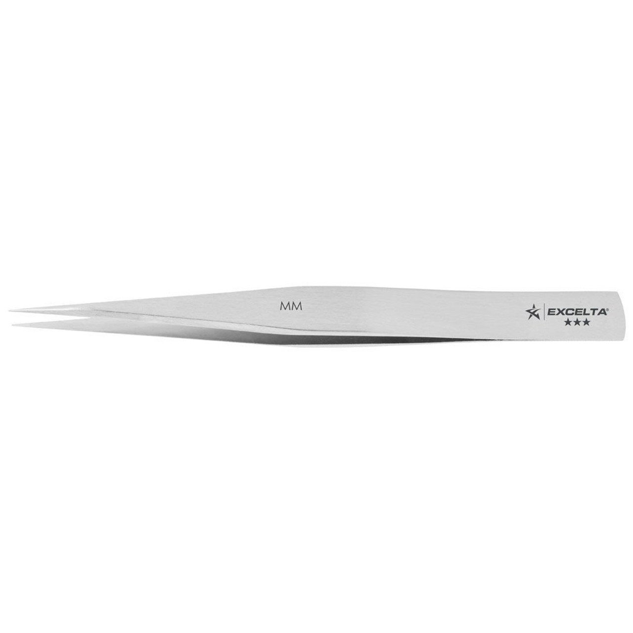 Excelta MM  |  Tweezers - Strong Fine Point - Straight - 3-Star - Carbon Nickel Plated
