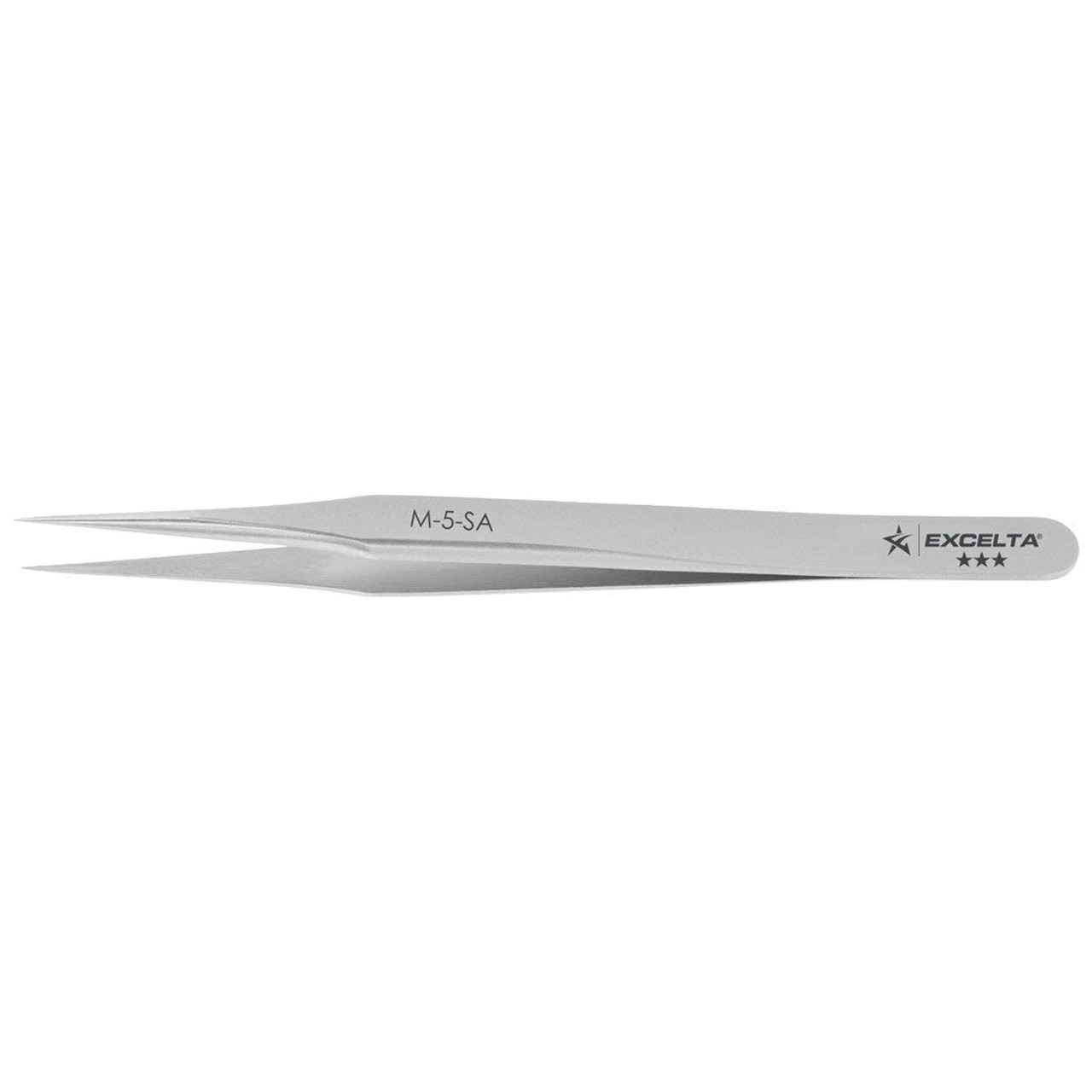 Excelta M-5-SA  |  Tweezers - Ultra Fine Point - Miniature - Straight Tapered - 3-Star - Anti-Mag. SS