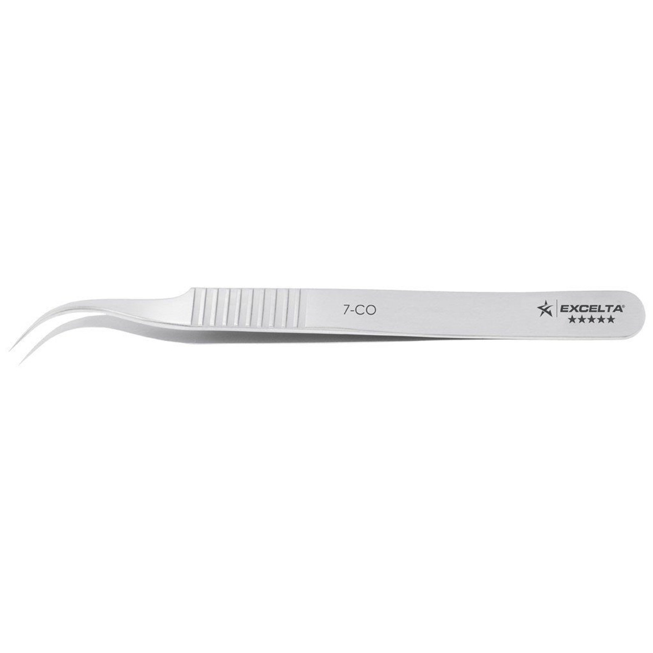 Excelta 7-CO  |  Tweezers - Very Fine Point - Ergonomic - Curved - 5-Star - Cobalt