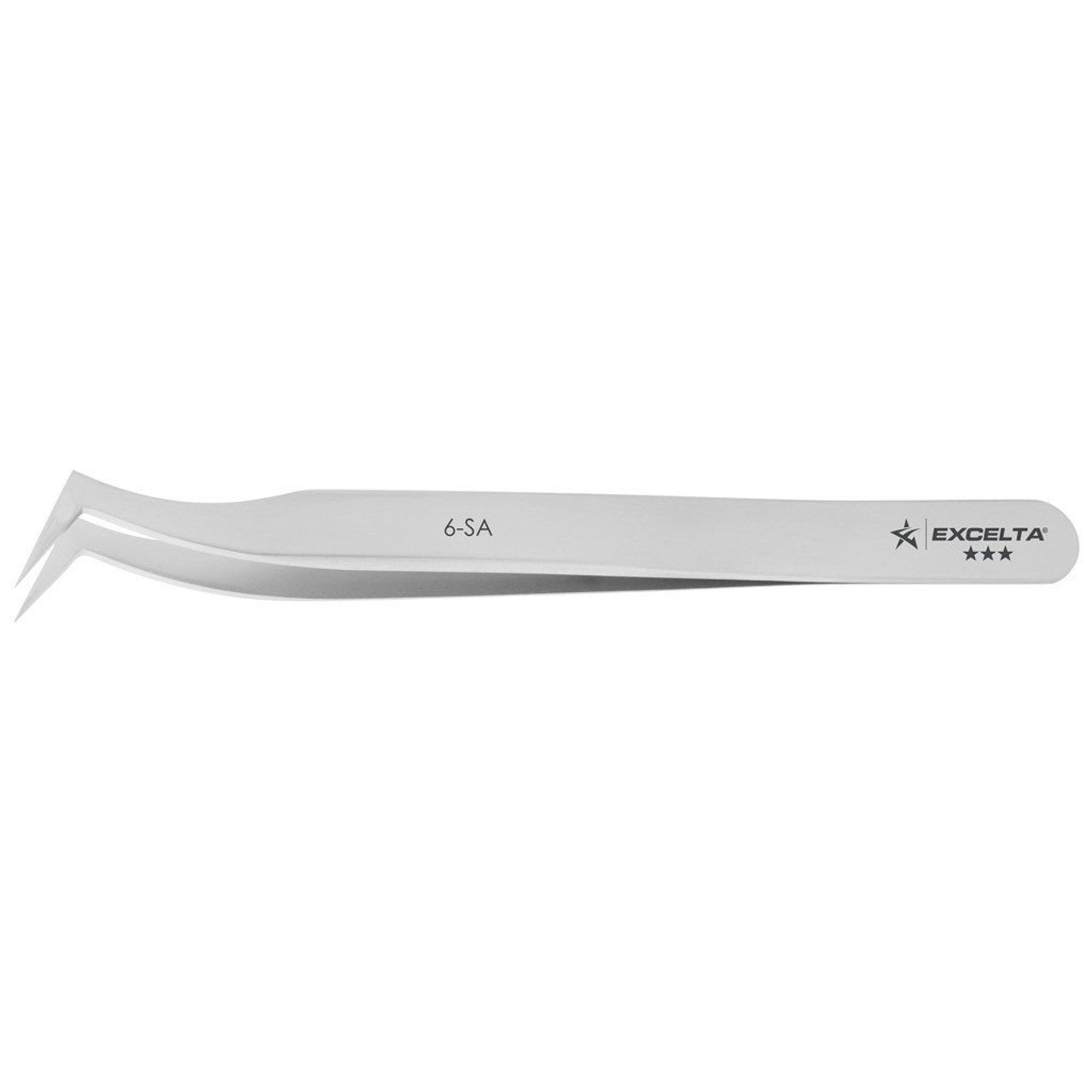 Excelta 6-SA  |  Tweezers - Flat Sharp Point - Angulated - 3-Star - Anti-Mag. SS