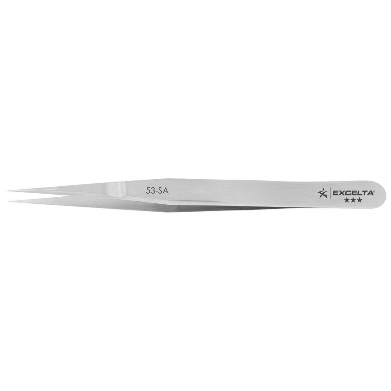 Excelta 53C-SA  |  Tweezers - Very Fine Point - Straight - 3-Star - Anti-Mag. SS - Anti-Crush