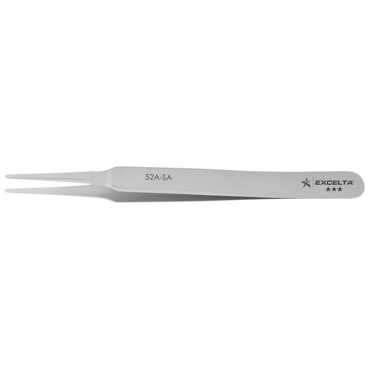 Excelta 52A-SA  |  Tweezers - Flat Point - Straight - 3-Star - Anti-Mag. SS - Anti-Crush