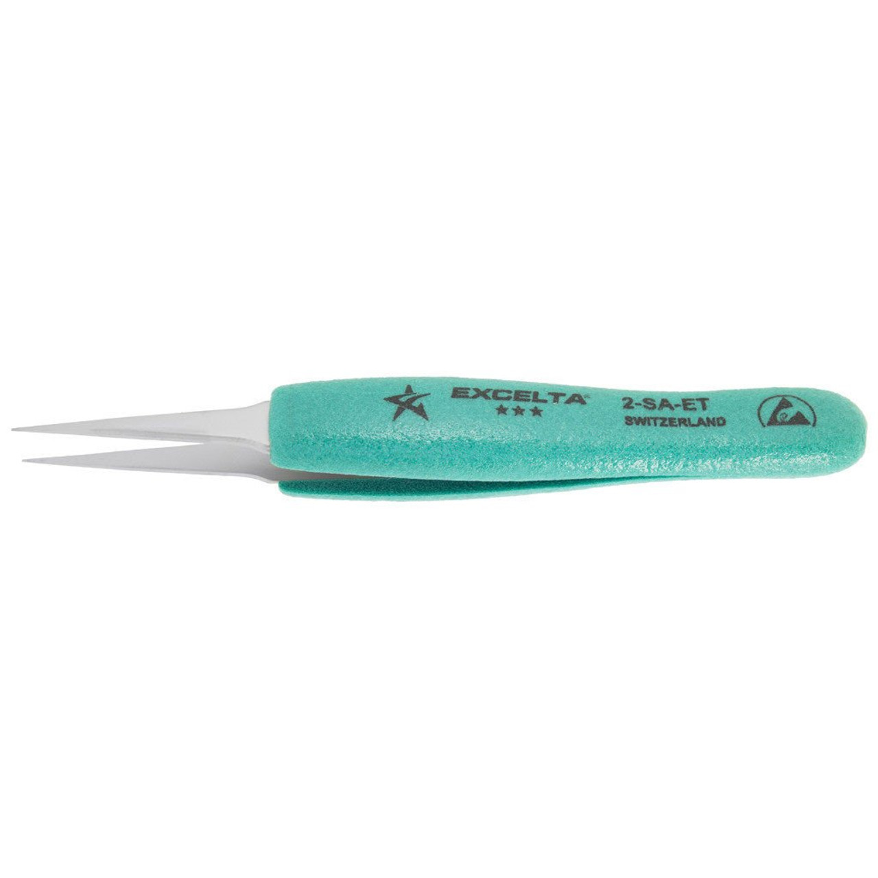Excelta 2-SA-ET  |  Tweezers - Fine Point - Straight Tapered - 3-Star - Anti-Mag. SS - Ergonomic