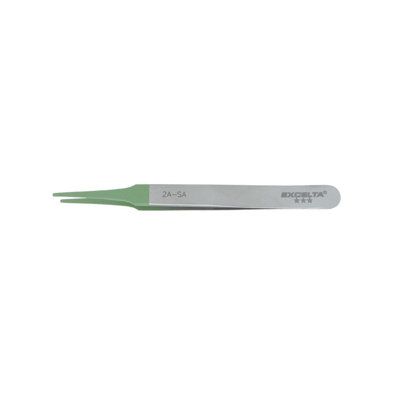 Excelta 2A-SA-TC15  |  Tweezers - Flat Point - Straight Tapered - 3-Star - Anti-Mag. SS - PTFE Coated Tips