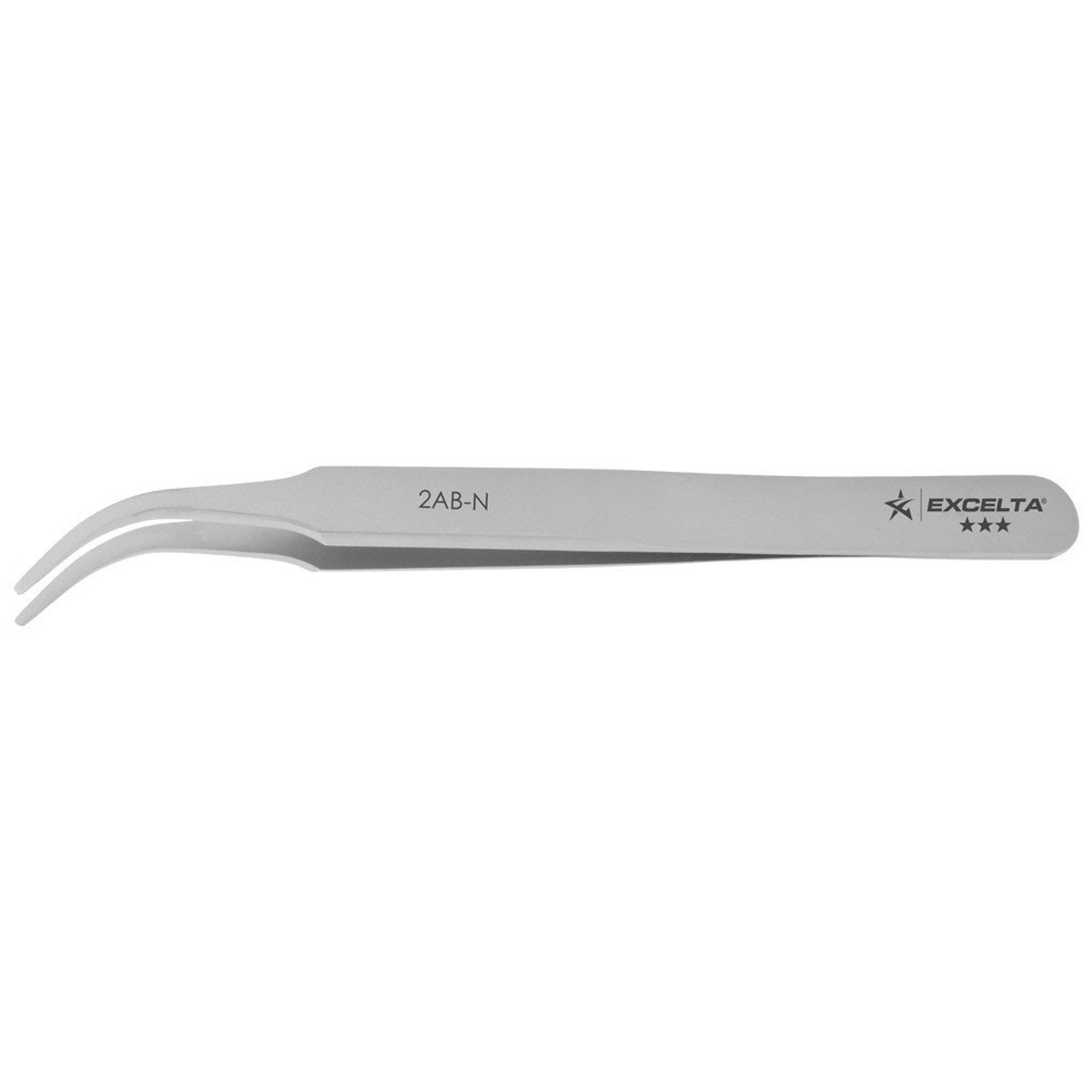 Excelta 2AB-N  |  Tweezers - Flat Point - Curved Tapered - 3-Star - Nickel Silver