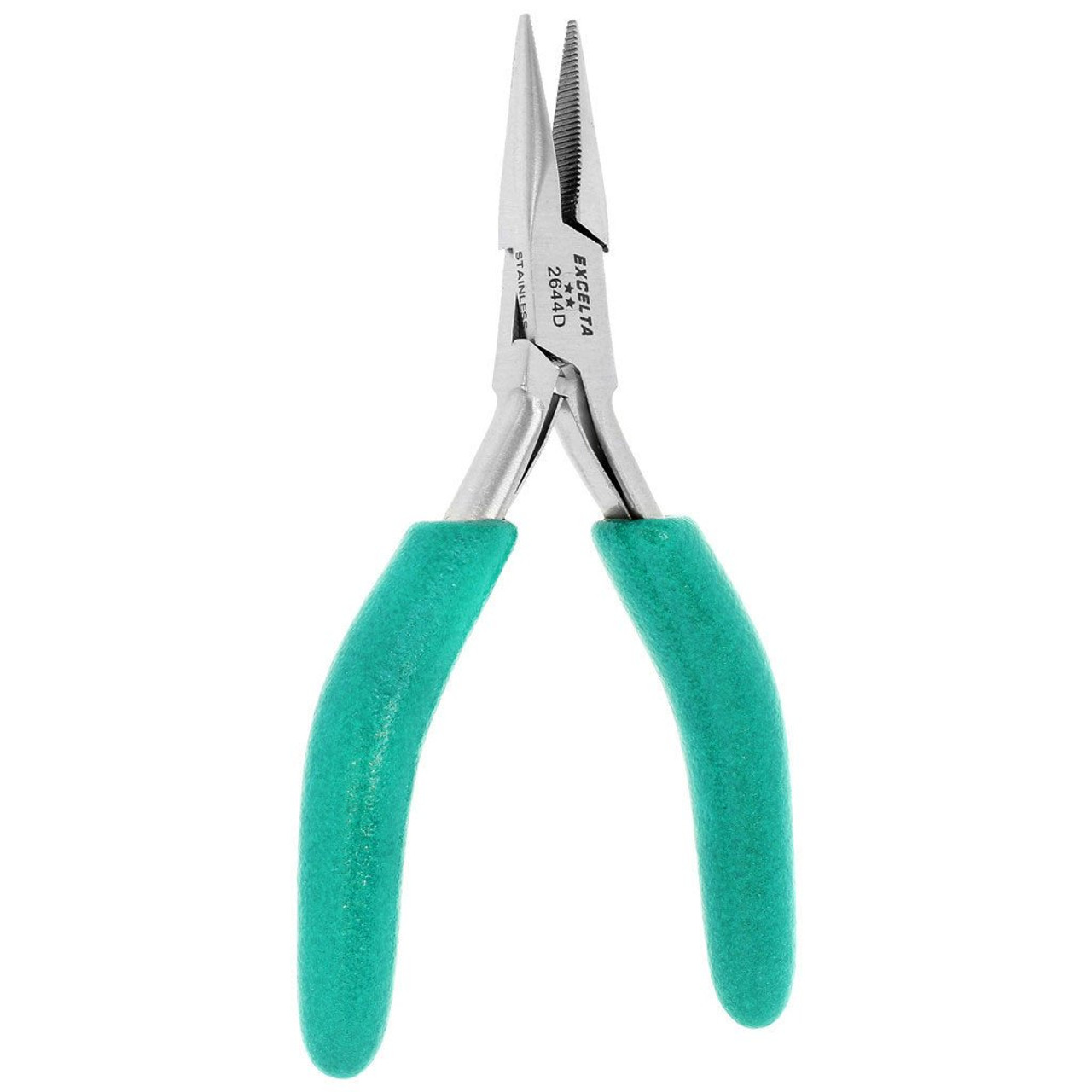 Excelta 2644D  |  Pliers - Small - Chain Nose - 2-Star - SS - Serrated Tip